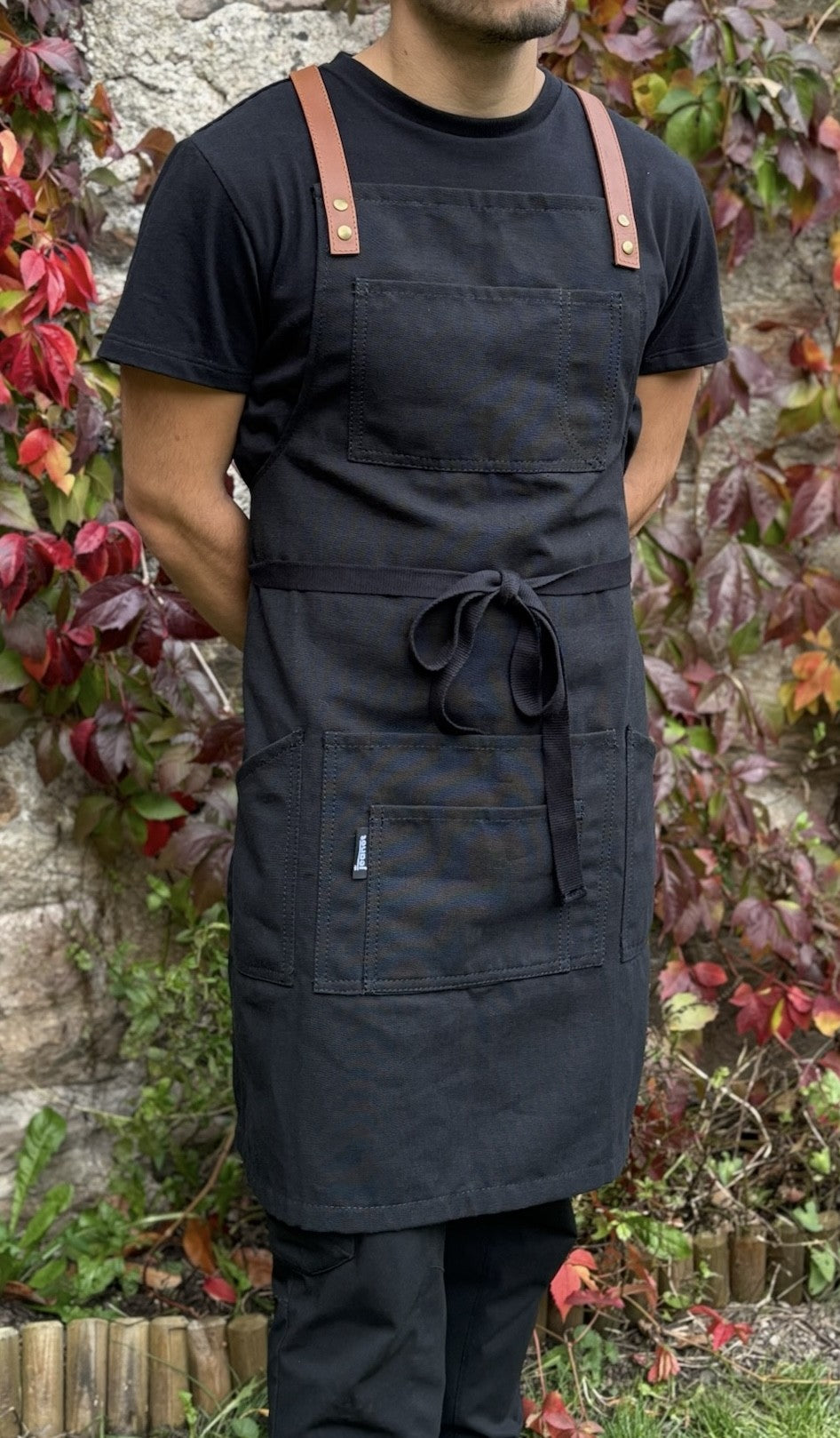 Tablier coton et cuire